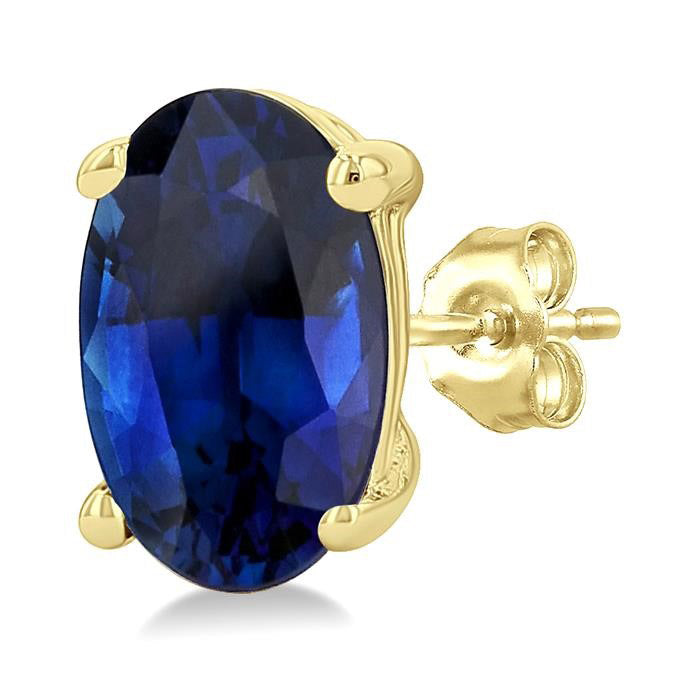 Oval Shape Gemstone Stud Earrings