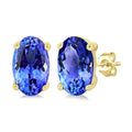 Oval Shape Gemstone Stud Earrings