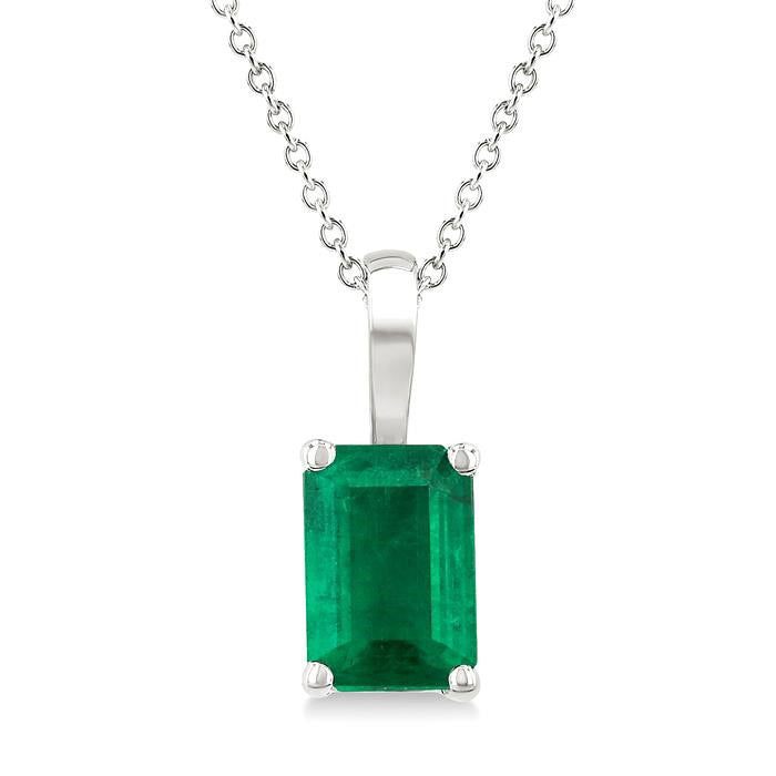 Emerald Shape Gemstone Solitaire Pendant