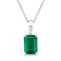 Emerald Shape Gemstone Solitaire Pendant
