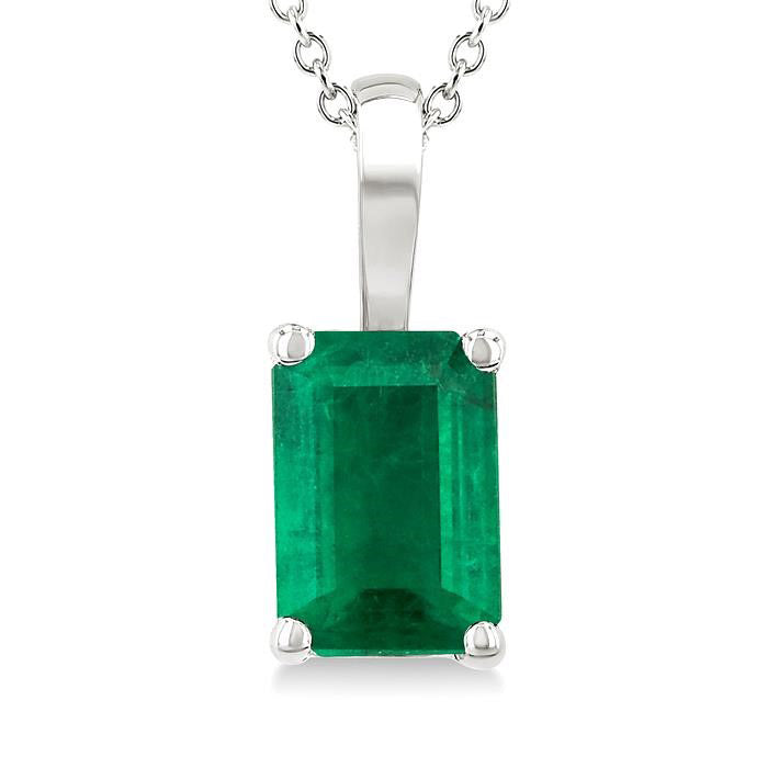 Emerald Shape Gemstone Solitaire Pendant