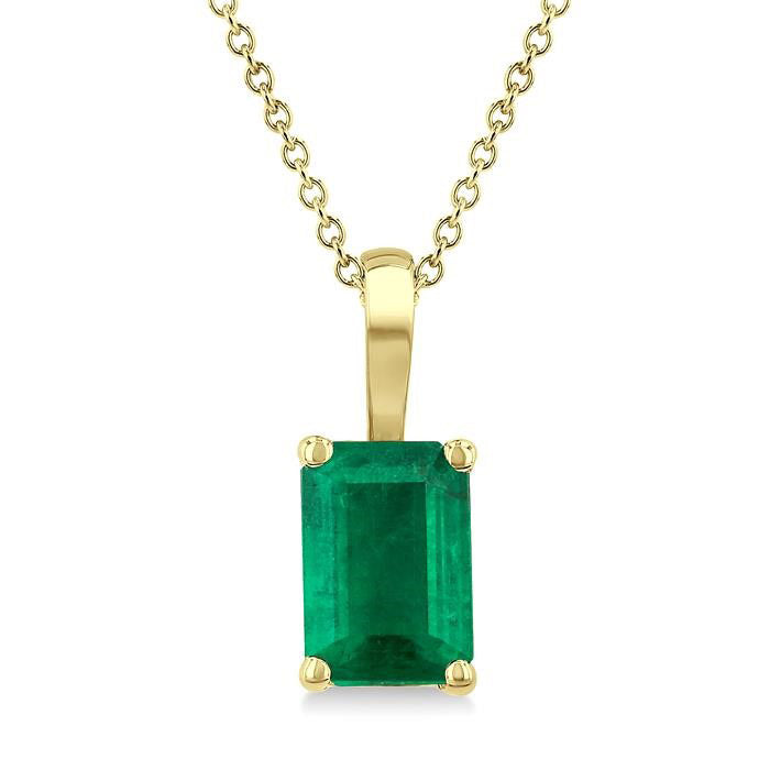 Emerald Shape Gemstone Solitaire Pendant