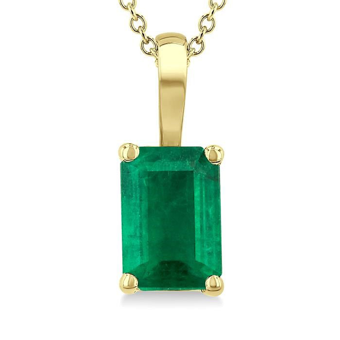 Emerald Shape Gemstone Solitaire Pendant