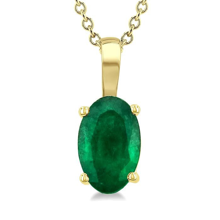 Raven Oval Shape Gemstone Solitaire Pendant