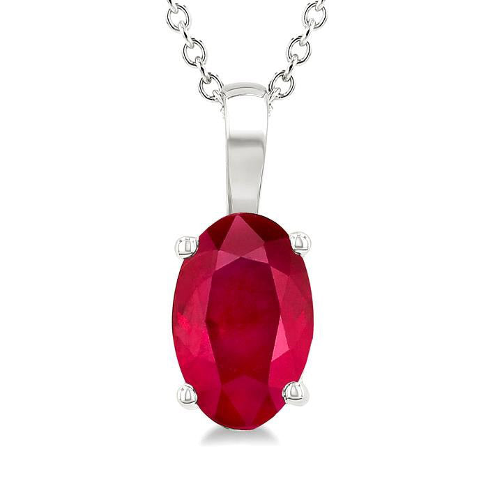 Ivy Oval Shape Gemstone Solitaire Pendant