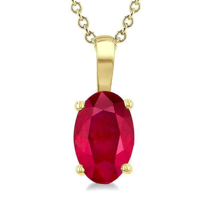 Nova Oval Shape Gemstone Solitaire Pendant