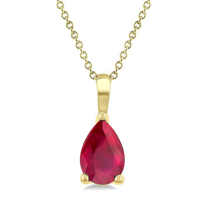 Lyric Pear Shape Gemstone Solitaire Pendant