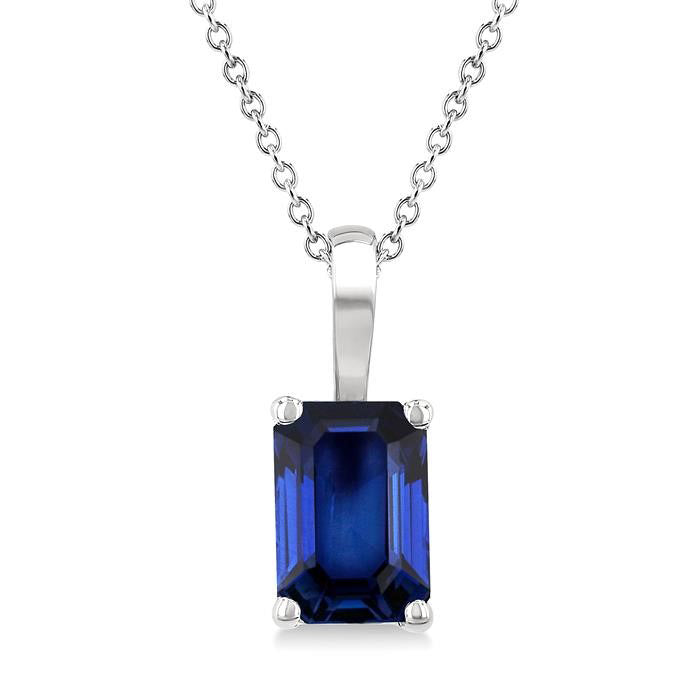 Zephyr Emerald Shape Gemstone Solitaire Pendant
