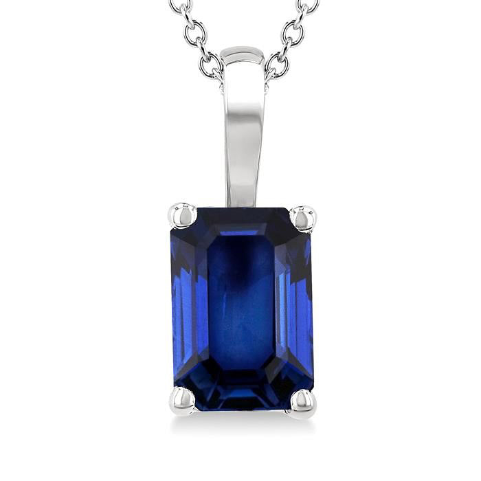 Zephyr Emerald Shape Gemstone Solitaire Pendant