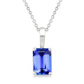 Blossom Emerald Shape Gemstone Solitaire Pendant