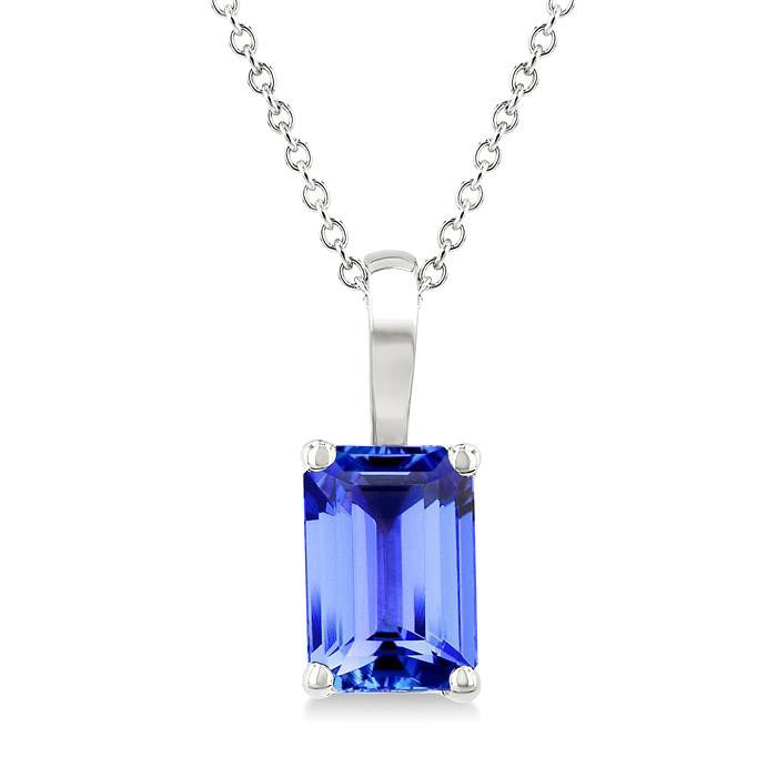Blossom Emerald Shape Gemstone Solitaire Pendant