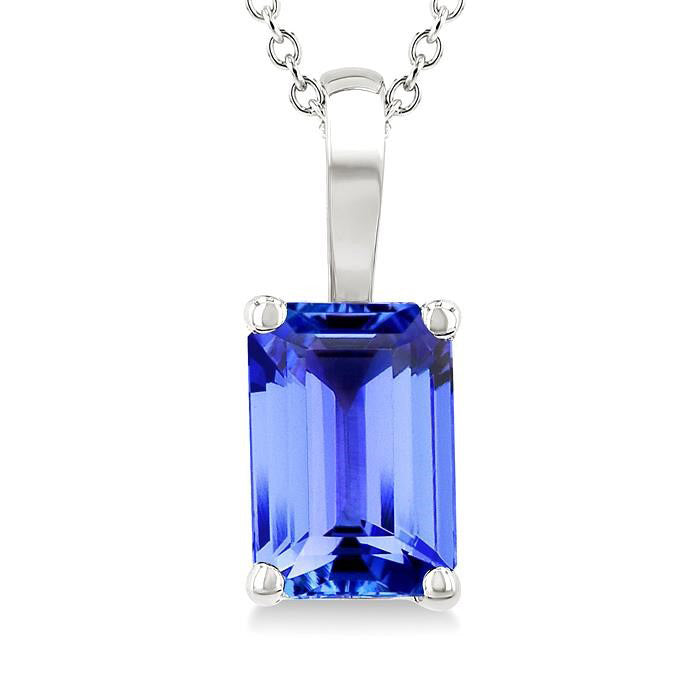 Blossom Emerald Shape Gemstone Solitaire Pendant