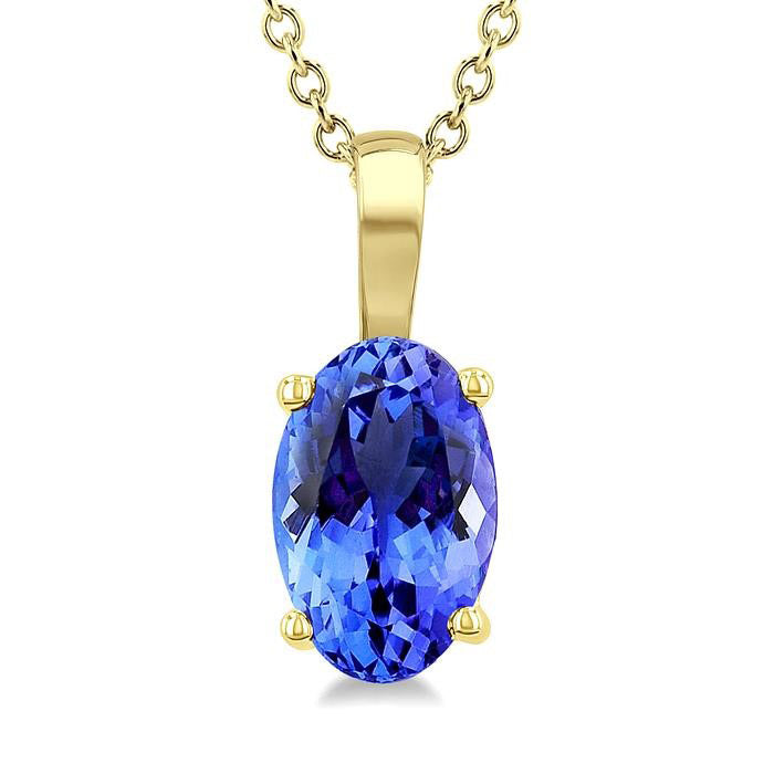 Solstice Oval Shape Gemstone Solitaire Pendant