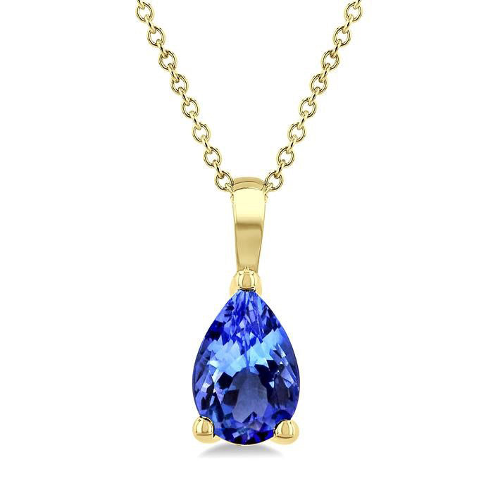 Celestia Pear Shape Gemstone Solitaire Pendant