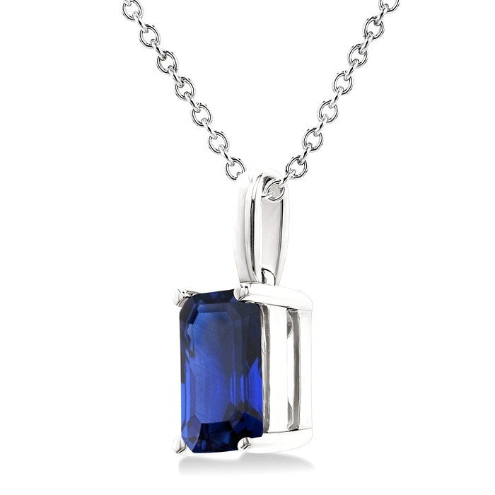 Majesty Emerald Shape Gemstone Solitaire Pendant