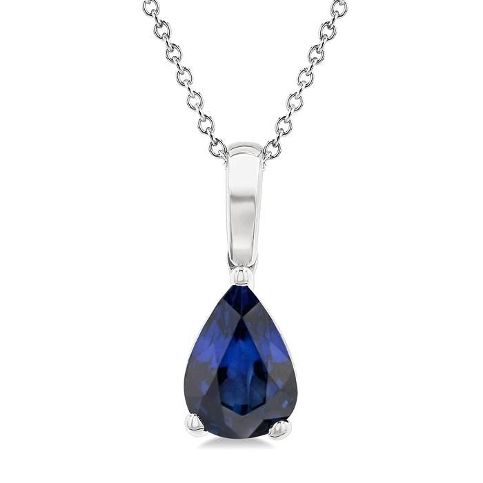 Aurora Pear Shape Gemstone Solitaire Pendant