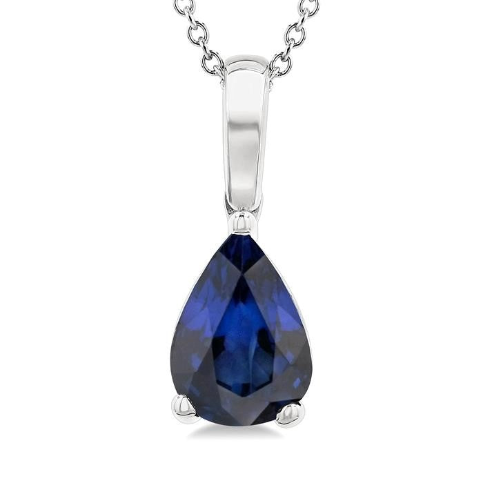 Aurora Pear Shape Gemstone Solitaire Pendant