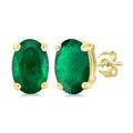 Oval Shape Gemstone Stud Earrings