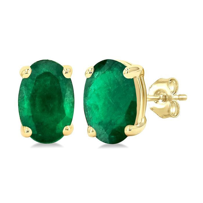 Oval Shape Gemstone Stud Earrings