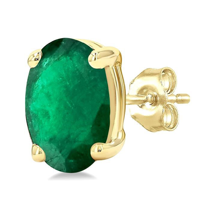 Oval Shape Gemstone Stud Earrings