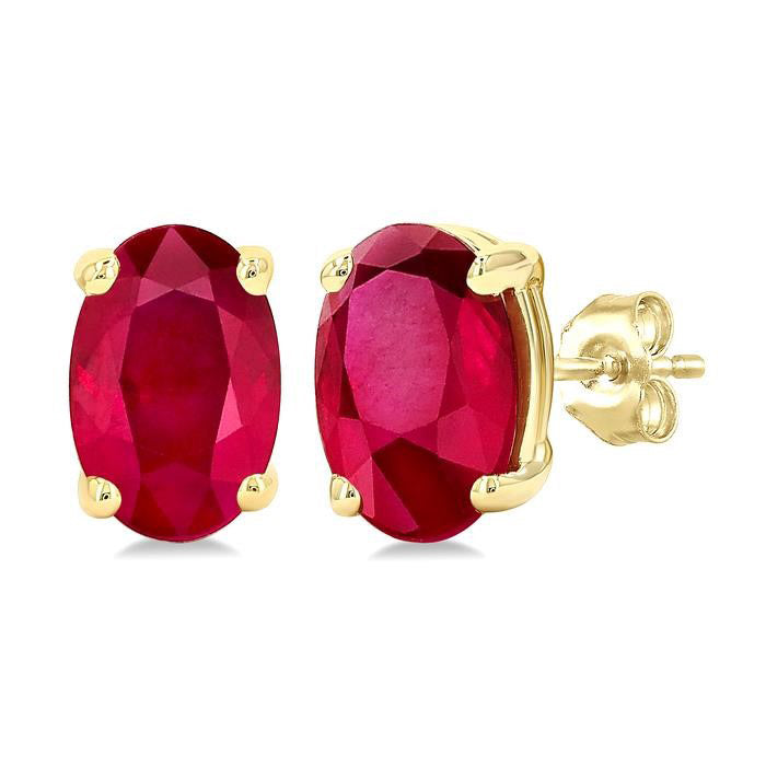 Oval Shape Gemstone Stud Earrings