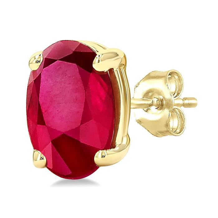 Oval Shape Gemstone Stud Earrings