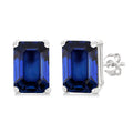 Emerald Shape Gemstone Stud Earrings