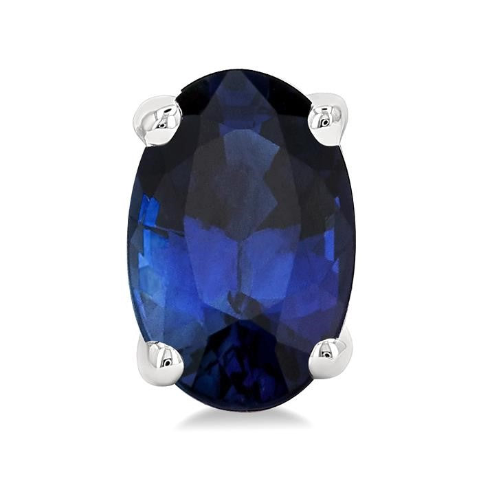 6X4MM Oval Cut Sapphire Precious Stud Earrings in 14K White Gold