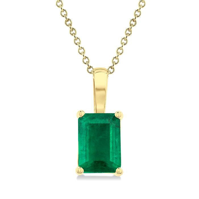 Zephyr Emerald Shape Gemstone Solitaire Pendant