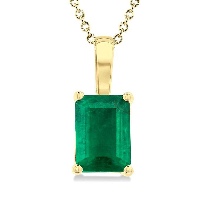 Zephyr Emerald Shape Gemstone Solitaire Pendant