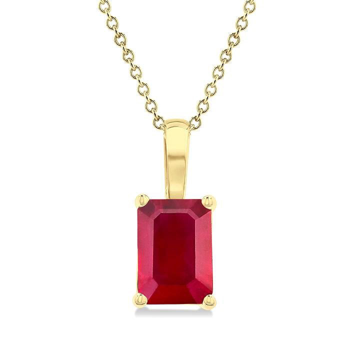 Haven Emerald Shape Gemstone Solitaire Pendant