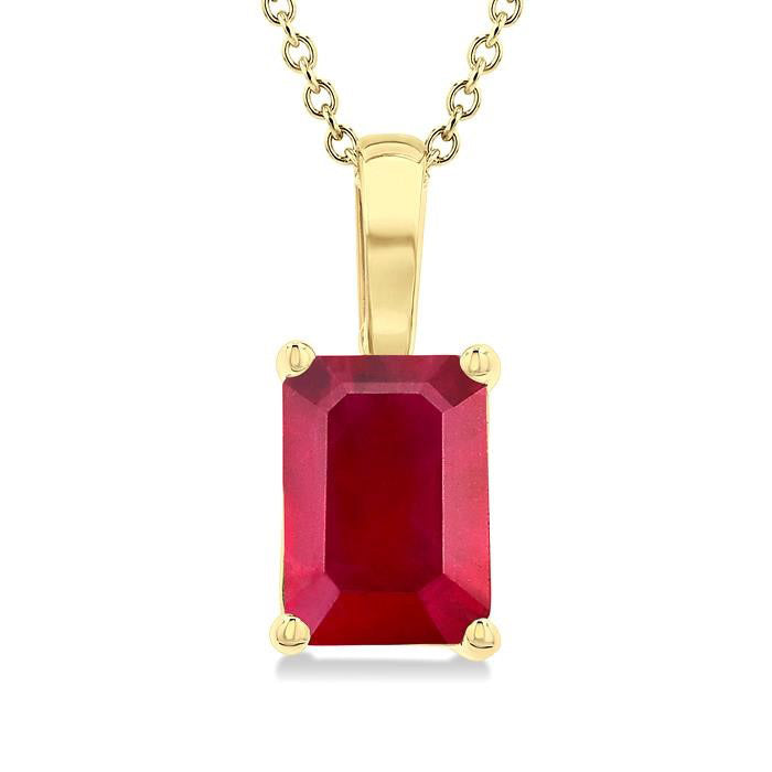 Haven Emerald Shape Gemstone Solitaire Pendant