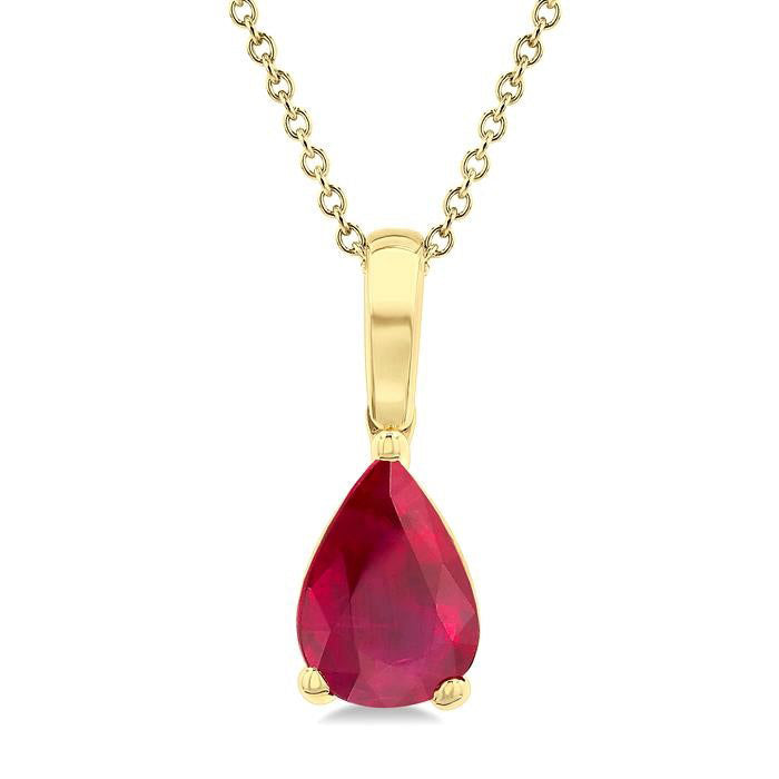 Aster Pear Shape Gemstone Solitaire Pendant
