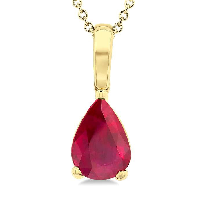 Aster Pear Shape Gemstone Solitaire Pendant