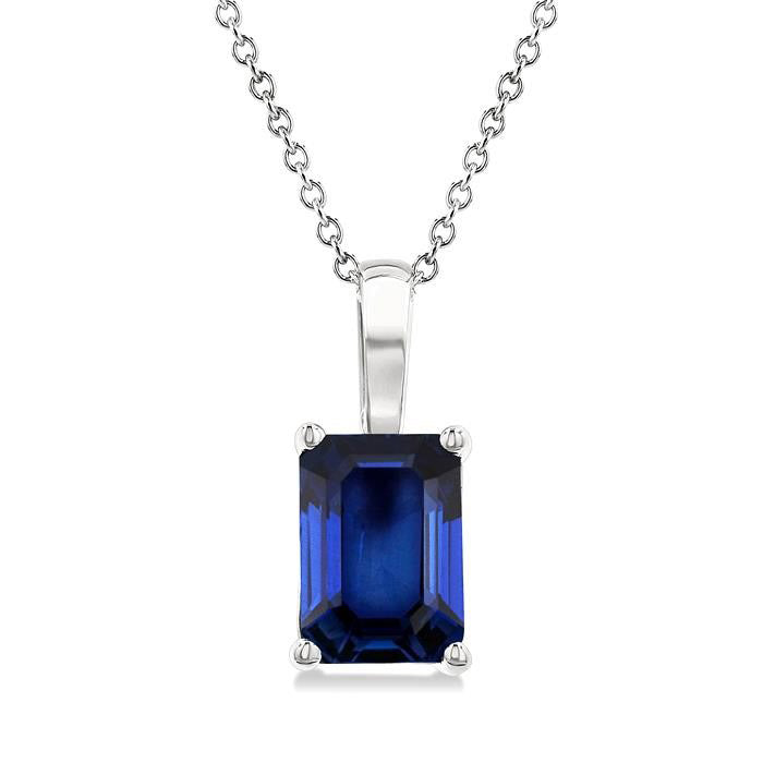 Majesty Emerald Shape Gemstone Solitaire Pendant