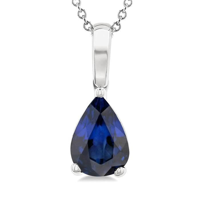 Aurora Pear Shape Gemstone Solitaire Pendant