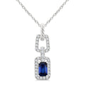 Aria Emerald Shape Gemstone & Diamond Link Pendant