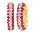 Gemstone & Diamond Hoop Earrings