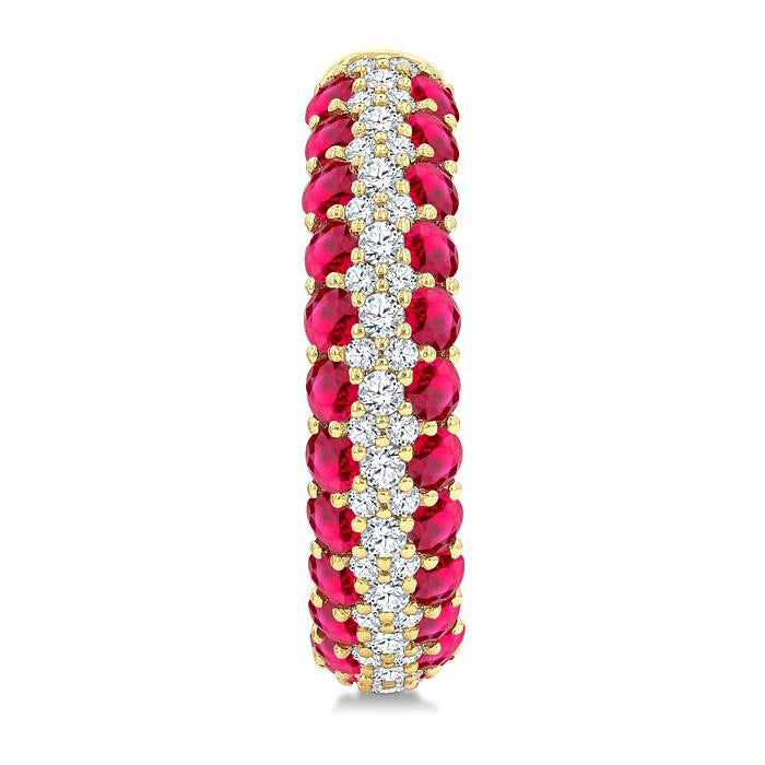 Gemstone & Diamond Hoop Earrings
