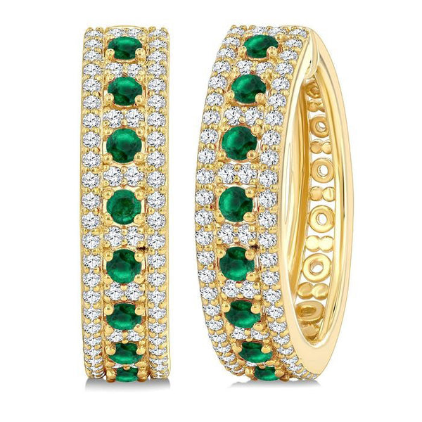 Gemstone & Diamond Hoop Earrings