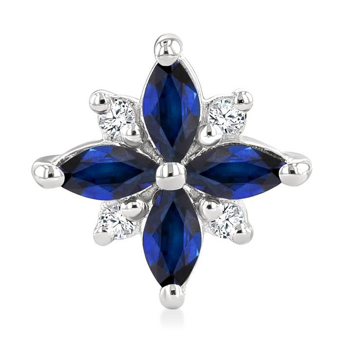 Blossom Marquise Shape Gemstone & Diamond Earrings