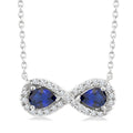 Nimbus Pear Shape Infinity Gemstone & Halo Diamond Pendant