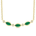 Marquise Shape Gemstone & Diamond Fashion Necklace