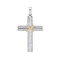 Diamond Cross Two Tone Pendant