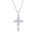 Diamond Baguette and Round Cross Pendant