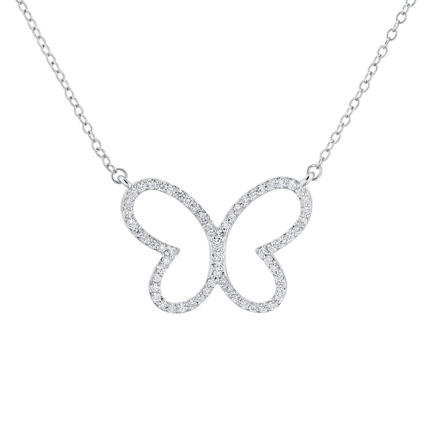 Diamond Blutterfly Silhouette Pendant