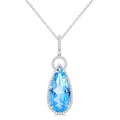 Freya Pear Shape Gemstone & Halo Diamond Pendant