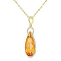 Vesper Pear Shape Gemstone & Halo Diamond Pendant