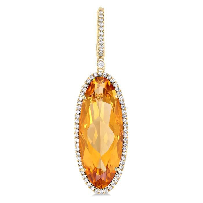 Oval Shape Gemstone & Halo Diamond Earrings