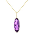 Sonata Oval Shape Gemstone & Halo Diamond Pendant
